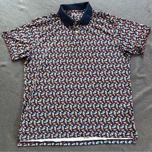 Bonobos polo shirt parrot 🦜 print mens medium pre-owned condition multi colored